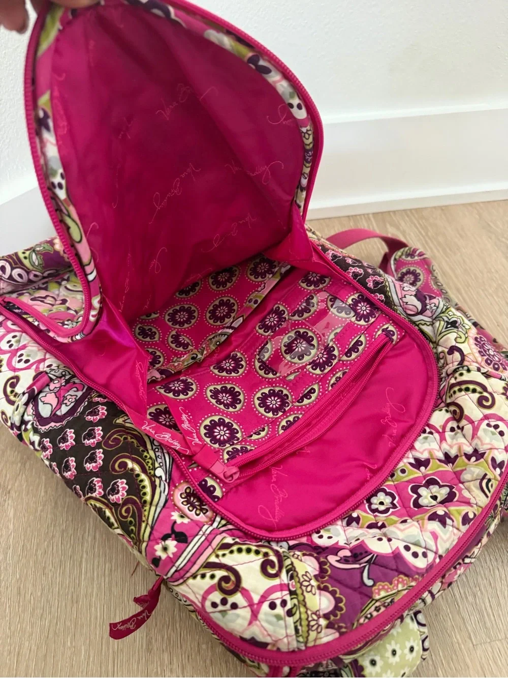 Vera Bradley Campus Backpack Very Berry Paisley Retired Print Excellent Conditio
